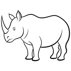 rhino vector illustration silhouette 