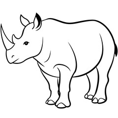 rhino vector illustration silhouette 