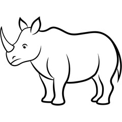rhino vector illustration silhouette 