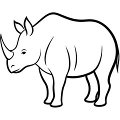 rhino vector illustration silhouette 