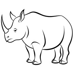 rhino vector illustration silhouette 