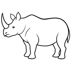 rhino vector illustration silhouette 