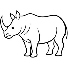 rhino vector illustration silhouette 