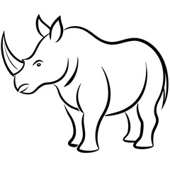 rhino vector illustration silhouette 