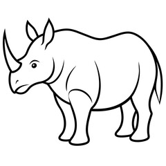 rhino vector illustration silhouette 