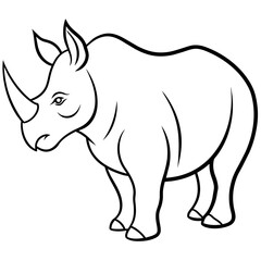 rhino vector illustration silhouette 