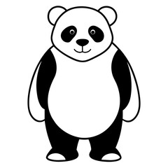 Naklejka premium panda bear illustration vector art silhouette 