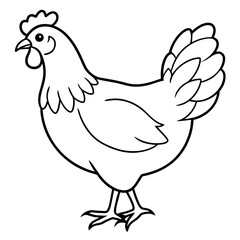 hen on white background vector art silhouette 