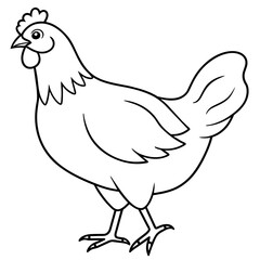 hen on white background vector art silhouette 