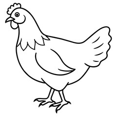 hen on white background vector art silhouette 