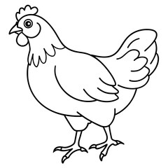 hen on white background vector art silhouette 