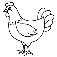 hen on white background vector art silhouette 