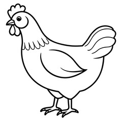 hen on white background vector art silhouette 