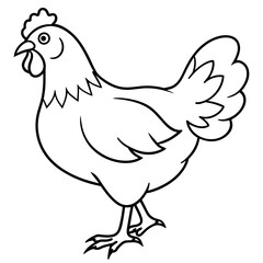 hen on white background vector art silhouette 
