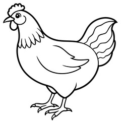 hen on white background vector art silhouette 