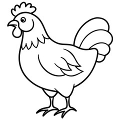 hen on white background vector art silhouette 