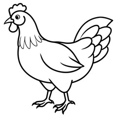 hen on white background vector art silhouette 