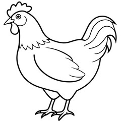 hen on white background vector art silhouette 