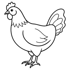 hen on white background vector art silhouette 