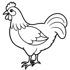 hen on white background vector art silhouette 