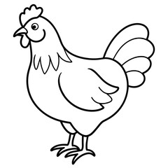 hen on white background vector art silhouette 