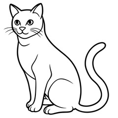 illustration of cat with vector art silhouette