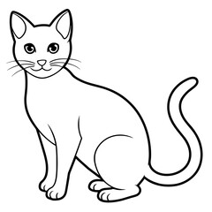 illustration of cat with vector art silhouette