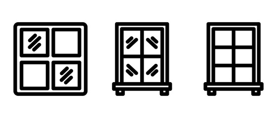 window frame icon or logo isolated sign symbol vector illustration - high quality black style vector icons