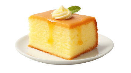 Fresh raw organic butter cake bakery on white isolated on clear png background and transparent background. Bakery and pastry concept for cafe and restaurent, AI generative.	
