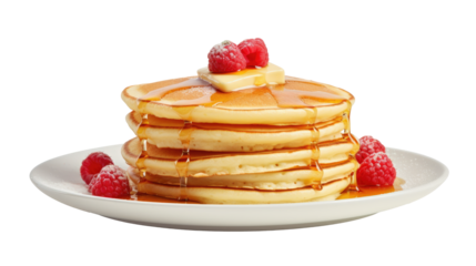 Fresh raw organic pancake bakery on white isolated on clear png background and transparent background. Bakery and pastry concept for cafe and restaurent, AI generative.	