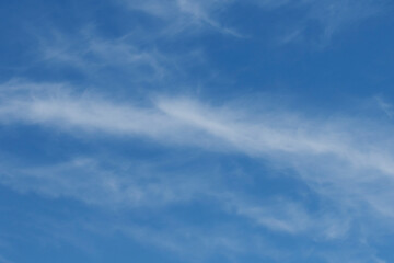 Blue sky with white clouds in Mediterranean Sea region in spring