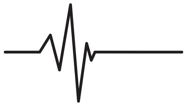 Heart rate monitor line vector isolated on white background. Heart rate pulse rhythm line illustration