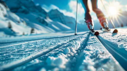 Mountain skier competing in the Paris 2024 Olympic Games