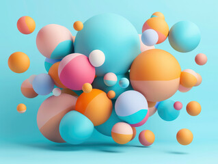 Obraz na płótnie Canvas Sphere futuristic background, 3D render clay style, Abstract geometric shape theme, colorful
