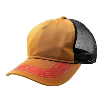 A brown hat with a red stripe on it png