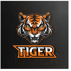 Tiger head mascot esports logo