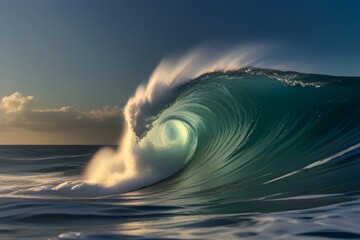 Wave Force. Energy Splash in the Ocean


