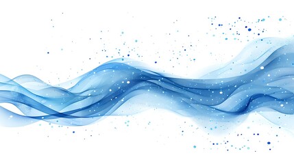 Elegant Blue Watercolor Wave Flowing Across the Canvas. Abstract Art for Backgrounds and Wallpapers. Serene and Calm. AI