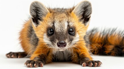 Obraz premium A sharp photo of a tiny creature on a clean backdrop with a fuzzy expression on its mug