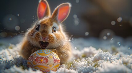 Easter bunny and Easter eggs