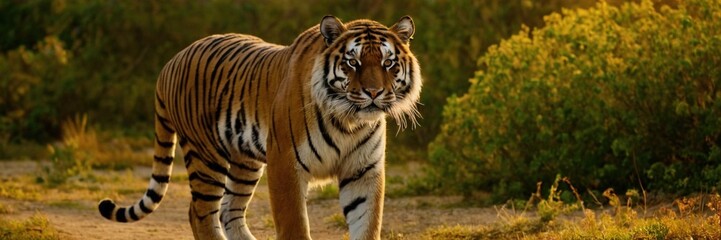 Fototapeta na wymiar Close-up of a Sumatran tiger in a jungle.with Generative AI technology