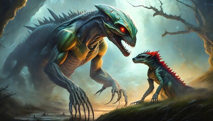 monster versus dragon