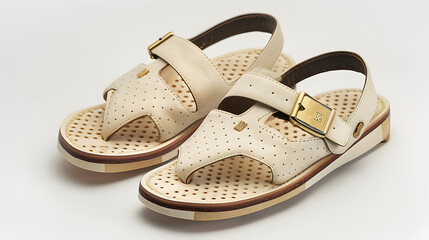 Luxurious Leather Summer Sandals with Stylish Details and Plush Comfort