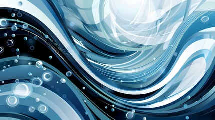Flowing Blue Wave Abstract Design