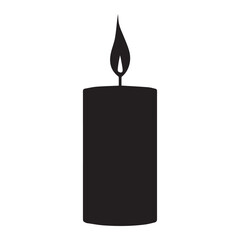 Candle black icon fire vector design.