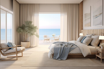 Modern bedroom on the seaside