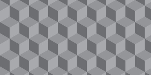 Seamless abstract black and gray stripe rectangles hexagon type cube geometric pattern. modern square diamond mosaic pattern. retro ornament grid tiles and wallpaper used for background.