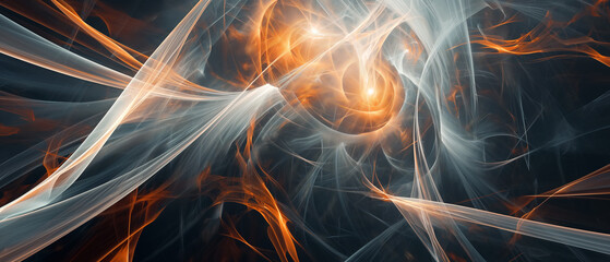 Colorful abstract image with swirling tendrils of light in shades. - obrazy, fototapety, plakaty
