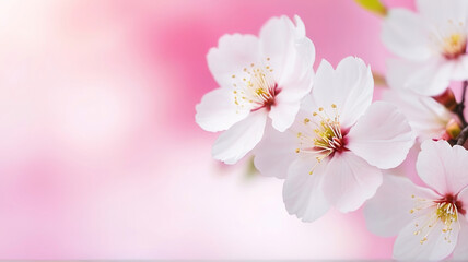 Cherry blossom tree in spring time with copy space for text