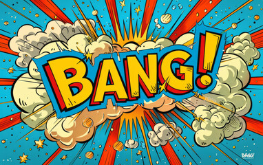 "BANG!" Pop Art Explosion in Classic Comic Style
